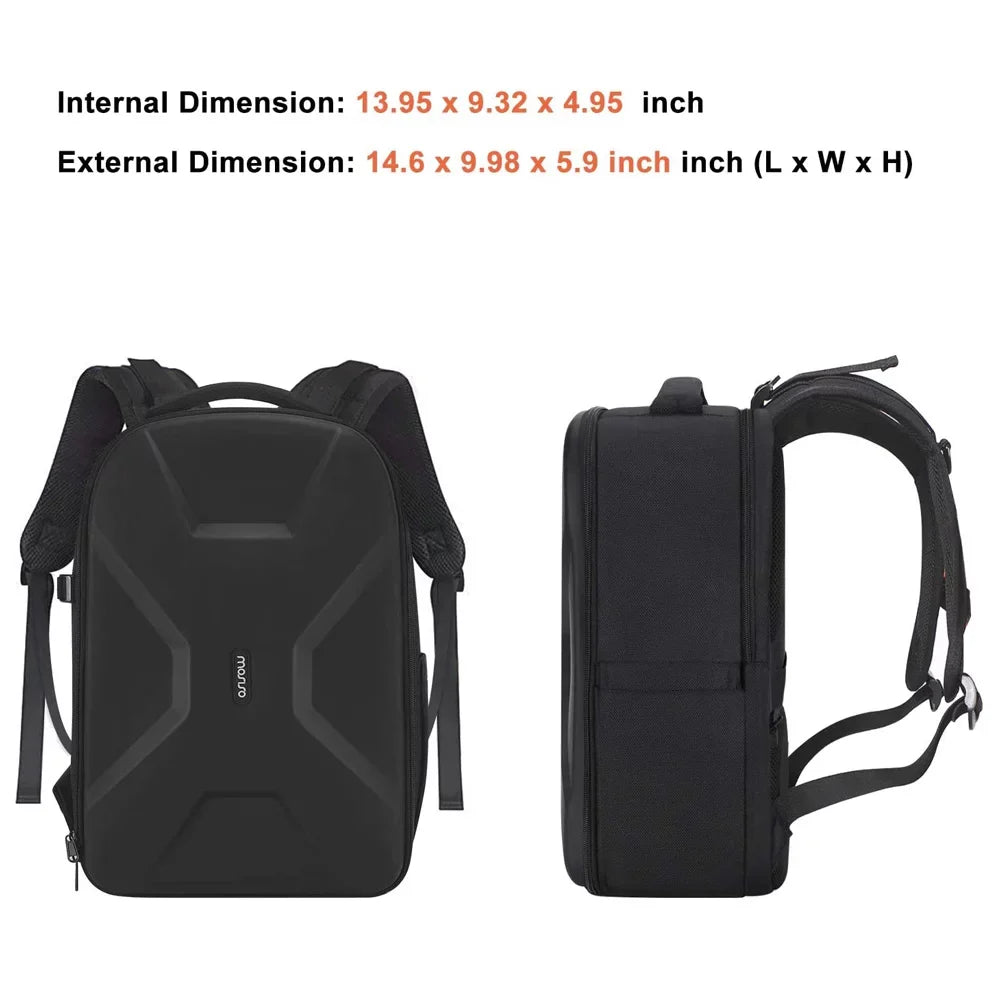 Mosiso Camera Backpack for ///DJI Mavic Drone, DSLR/SLR/Mirrorless Photography Camera Bag Waterproof Hardshell Protective Case with Tripod Holder&Laptop Compartment, Black