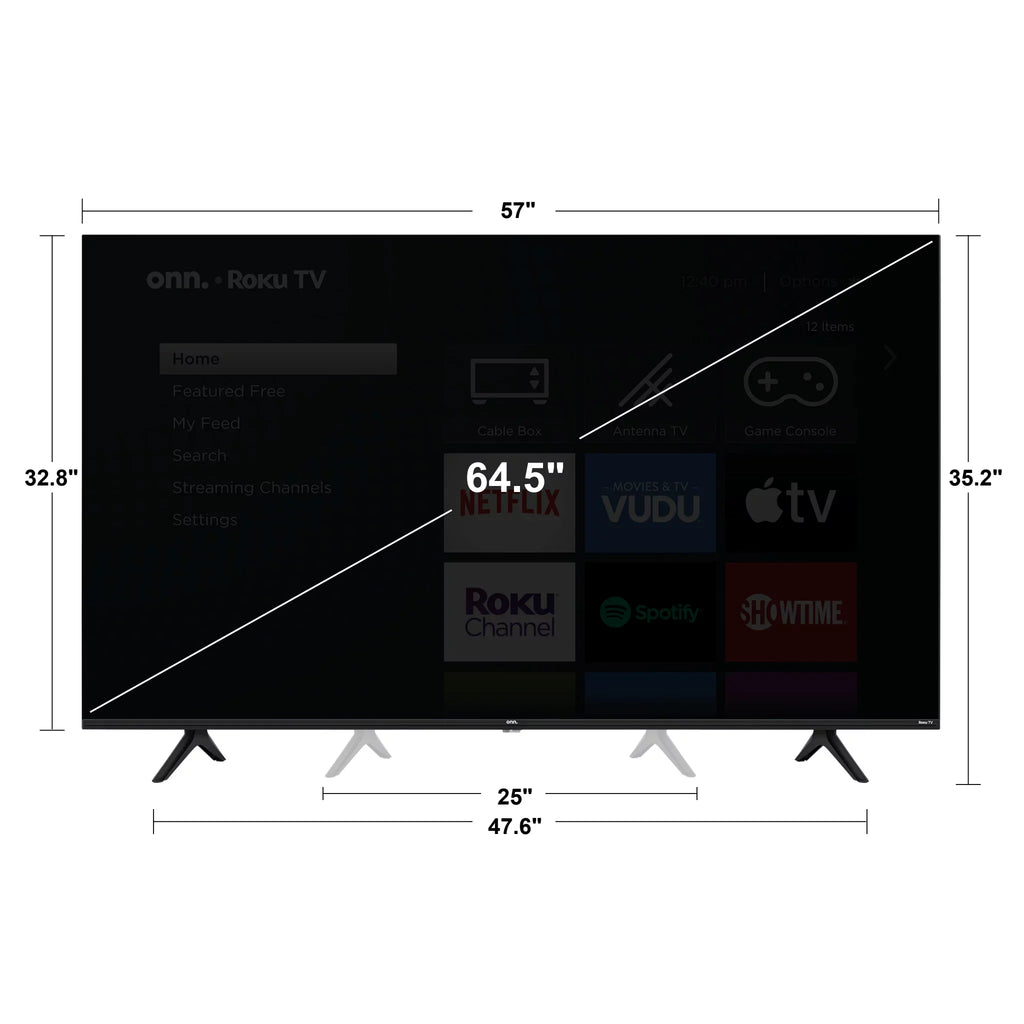 65" Class 4K (2160p) UHD LED Roku Smart TV HDR 100021261. onn