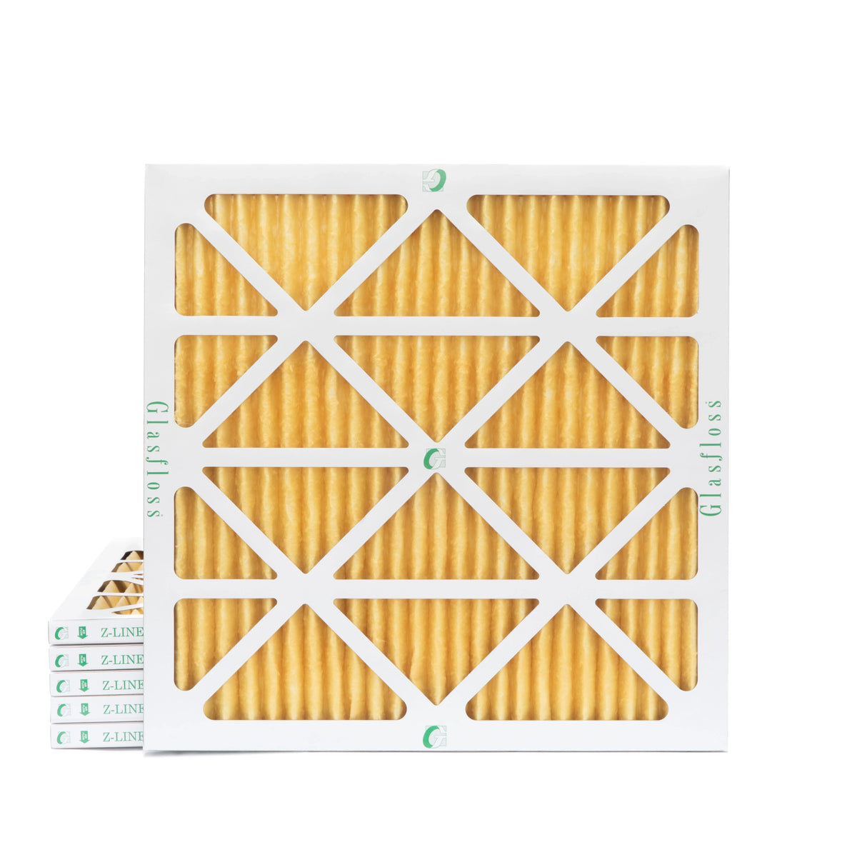 Actual Size: 21-1/2 x 21-1/2 x 7/8. 6 Pack of 22x22x1 MERV 11 Pleated Air Filters by Glasfloss