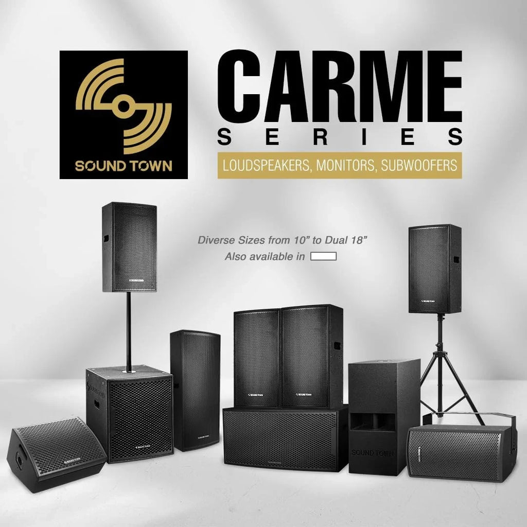 Sound Town CARME Series Dual 18" 3200W PA/DJ Powered Subwoofer with DSP, 2-Channel Class-D, 4" Voice Coil, Birch Plywood, Bass Reinforcement, for Stages, Bars, Clubs, Concert, Black (CARME-218SBPW)