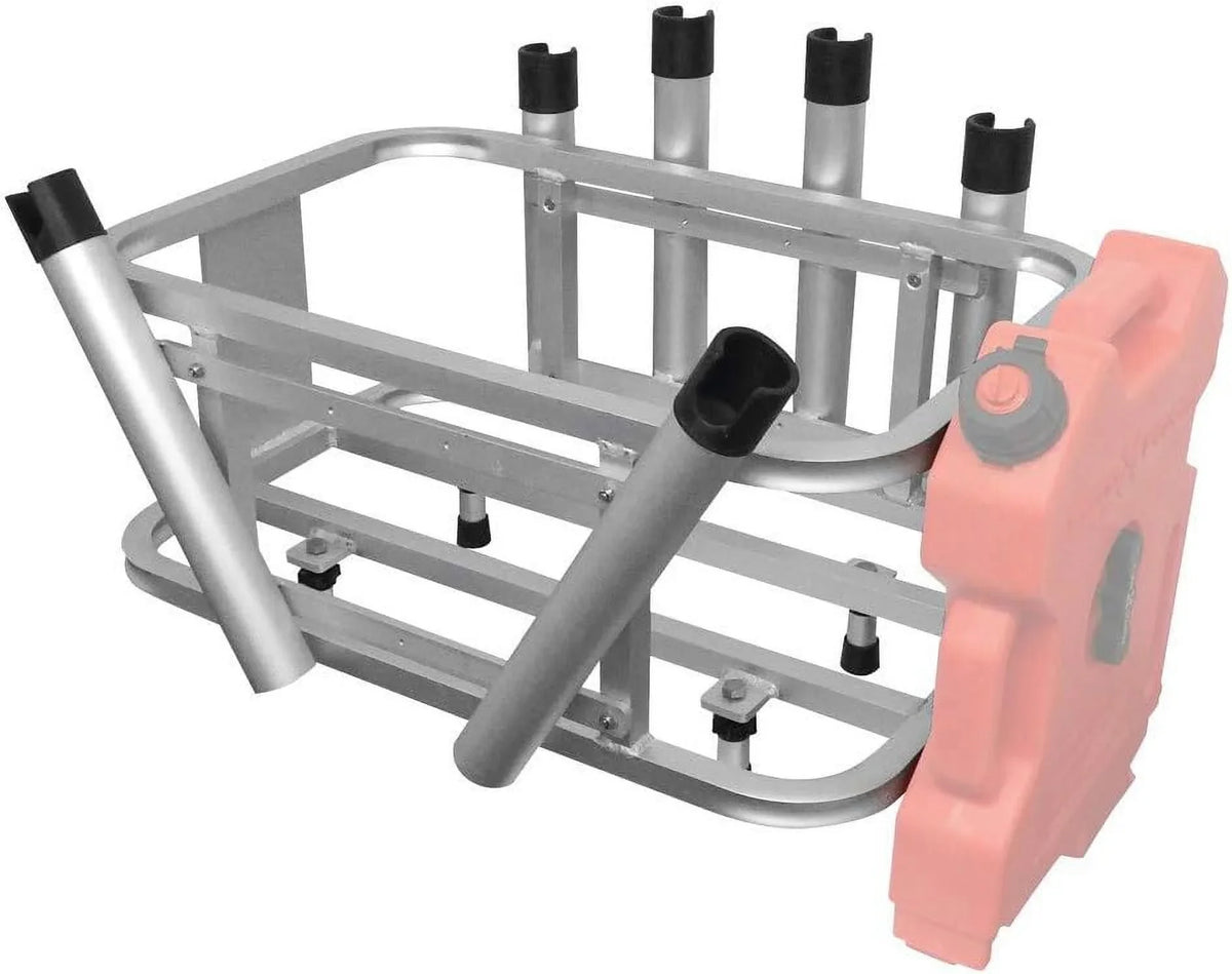 Aluminum Jet Ski PWC Fishing Rod Rack And Cooler Combo - suitable With Rotopax Fuel Can Mounts