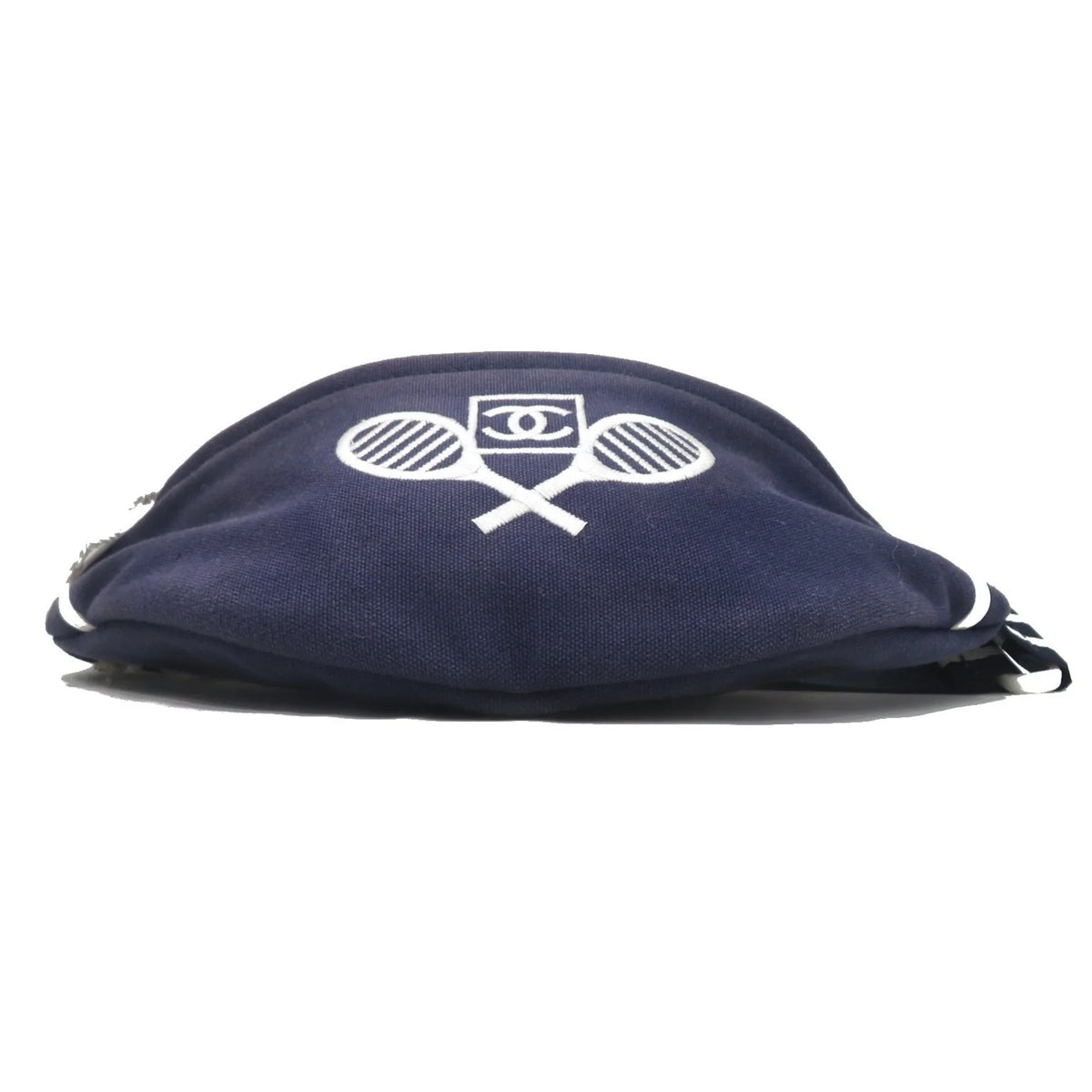 Pre-Owned CHANEL Sportsline Waist Bag Body Navy/White Canvas Women's Men's (Good)
