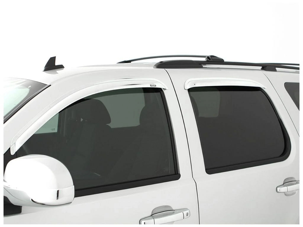 Auto Ventshade (AVS) by RealTruck Outside Mount Front Window Ventvisor 2Pc - Chrome suitable with Select: 2017-2019 Nissan Titan Xd, 2021 Nissan Titan Sv/Sl/Platinum Reserve
