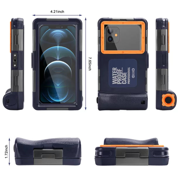 UrbanX Professional [15m/50ft] Swimming Diving Surfing Snorkeling Photo Video Waterproof Protective Case Underwater Housing for Oppo A7 And all Phones Up to 6.9 Inch LCD with Lanyard