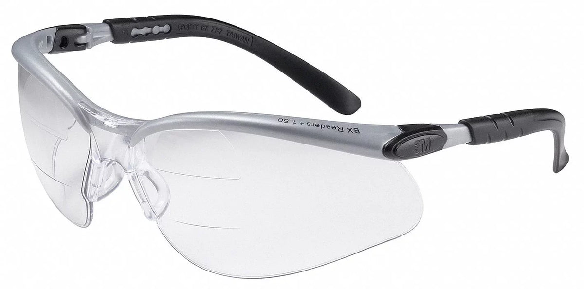 3m Bifocal Safety Reading Glass,+2.50,Clear  11459-00000-20