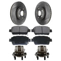 AutoShack Front Wheel Bearing Hub Assembly Brake Rotors Ceramic Pads Kit Driver and Passenger Side Replacement for 2004 2005 2006 2007 2008 2009  Prius 1.5L FWD