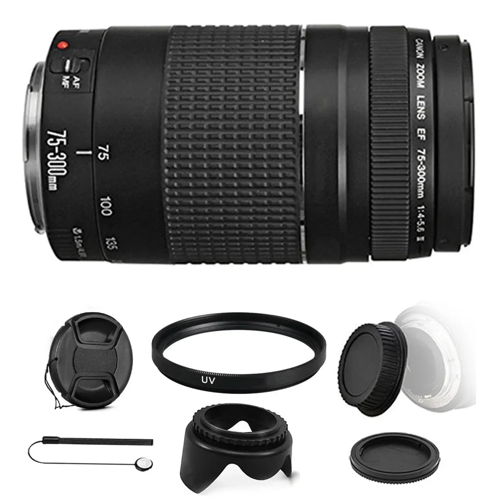 EF 75-300mm f/4-5.6 III Lens + 58mm UV Filter for  700D 1300D