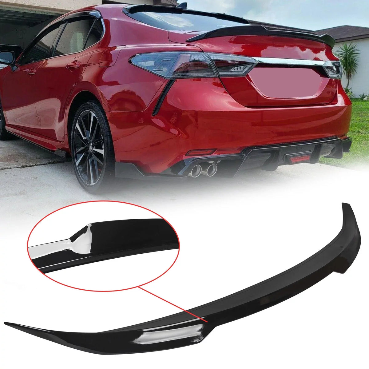 Kojem Rear Trunk Spoiler Lid Wing for 2018-2021  Camry SE XSE LE XLE M4 Style 19 20 Glossy Black