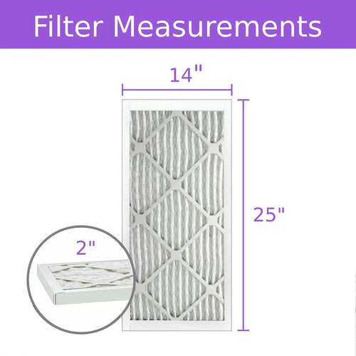 14x25x2, Purolator DMK80 Extended Surface Pleated Air Filter, Mechanical MERV 8, (6 Pack)