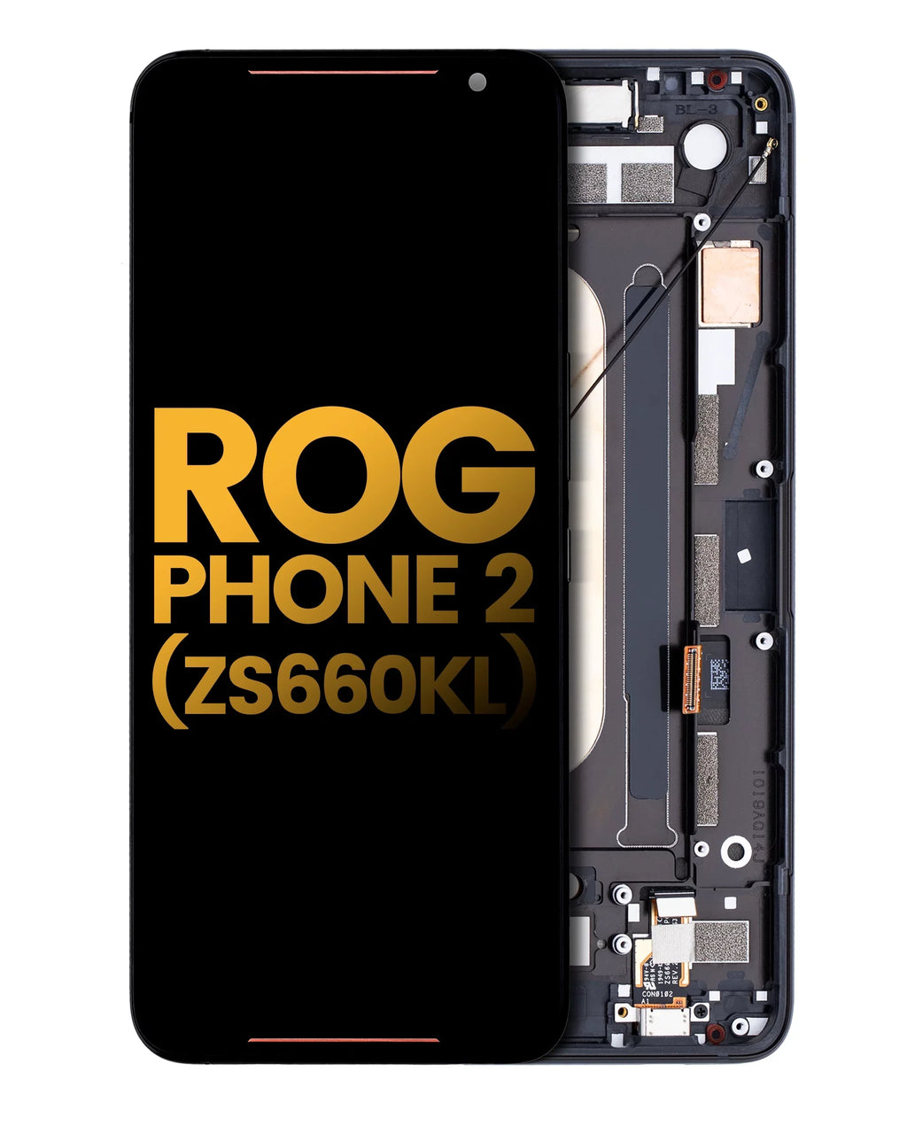 Replacement OLED Assembly With Frame suitable For  ROG Phone 2 (ZS660KL) (Refurbished) (Matte Black)