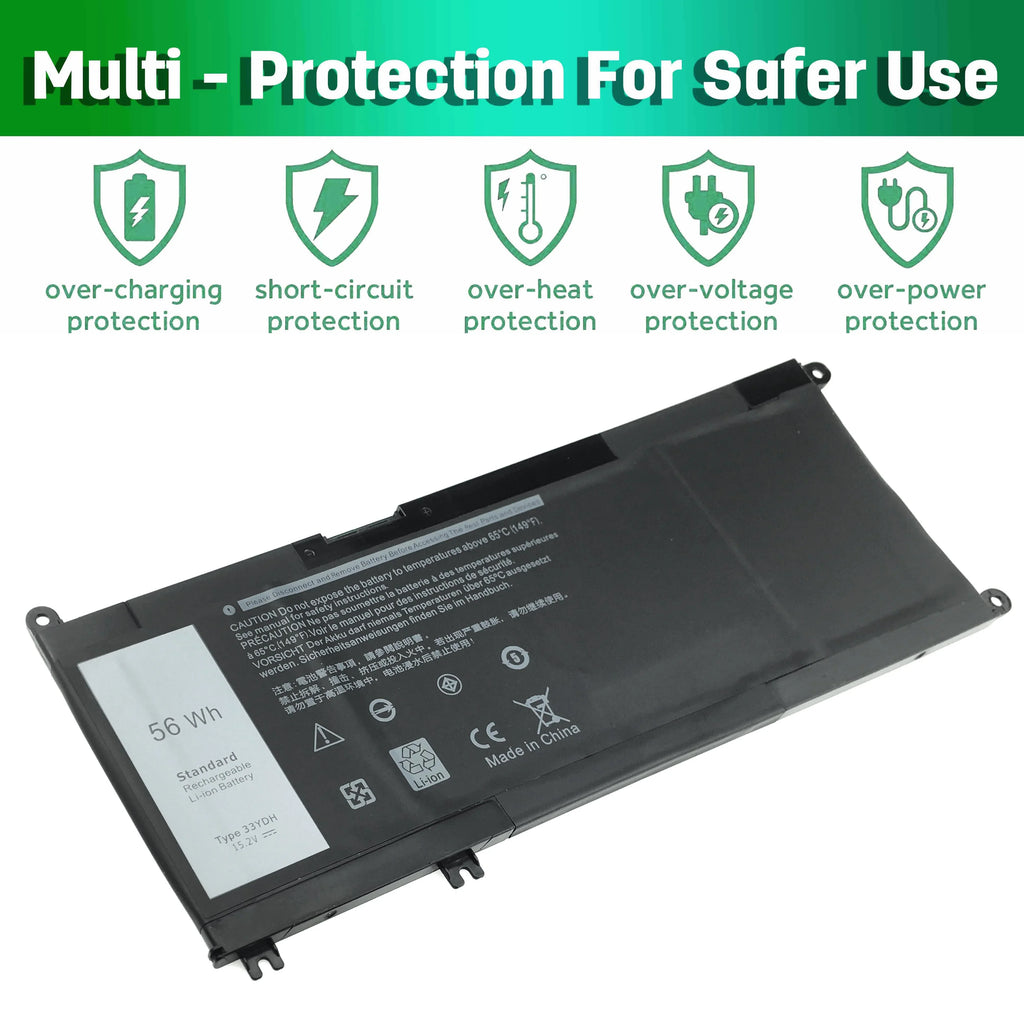 33YDH Laptop Notebook Battery for  Inspiron 15 7000 17 7773 7778 7786 7779 2in1, G3 17 3779 3579  G5 15 5587  G7 15 7588