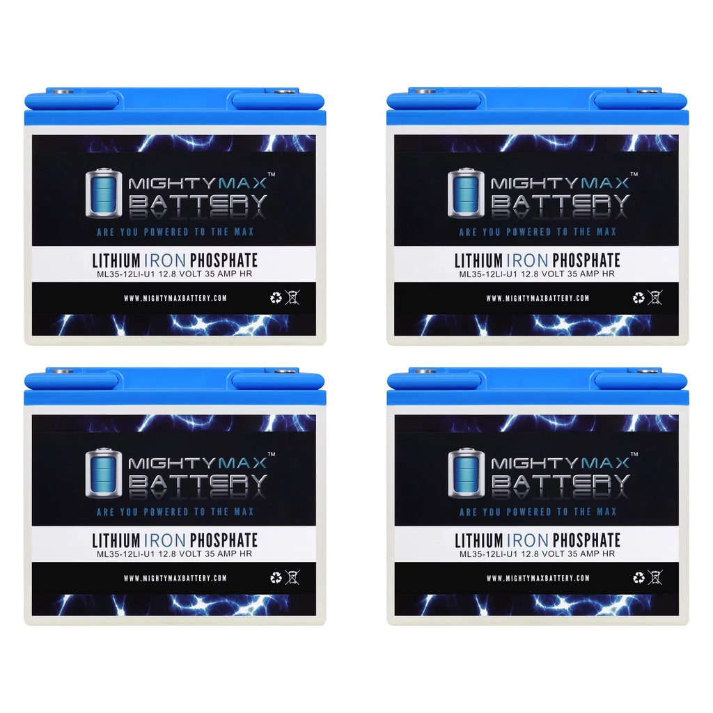 12V 35AH U1 Lithium Replacement Battery appropriate with Titan PWR Motorized Wheelchair - 4 Pack