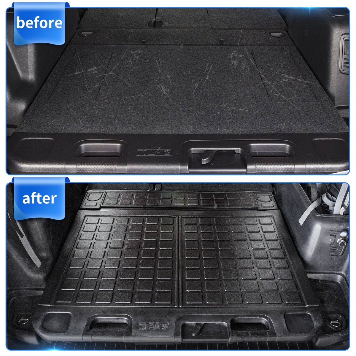 Floor Mats appropriate with  4Runner 2013-2023 Trunk Mat Cargo Liner Cargo Mat All elements Trunk Liner 2022 4 Runner Accessories (Trunk Mat+Floor Mats,Fit W/Sliding Tray)