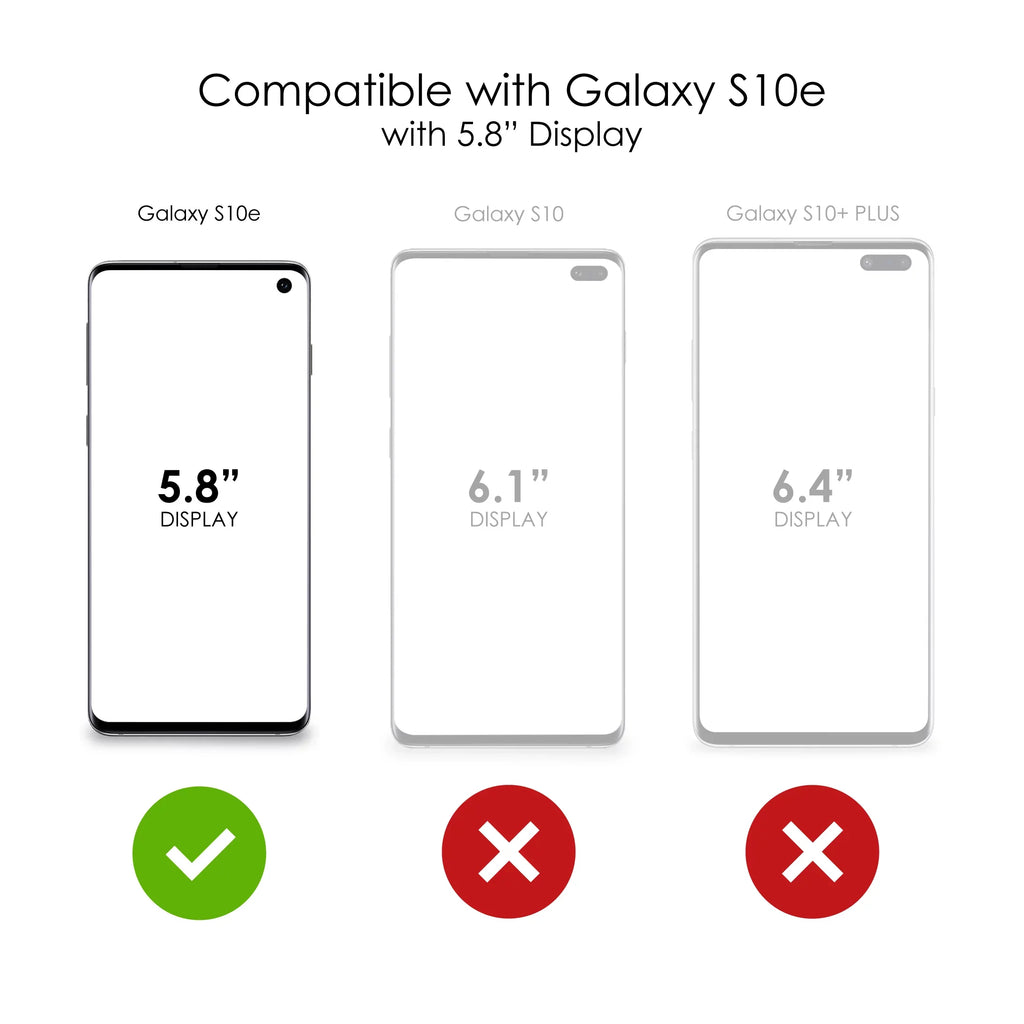 DistinctInk Clear Shockproof Hybrid Case for  Galaxy S10e (5.8" Screen) - TPU Bumper, Acrylic Back, Tempered Glass Screen Protector - Matthew 9:29 - Because of Your Faith, It Will Happen
