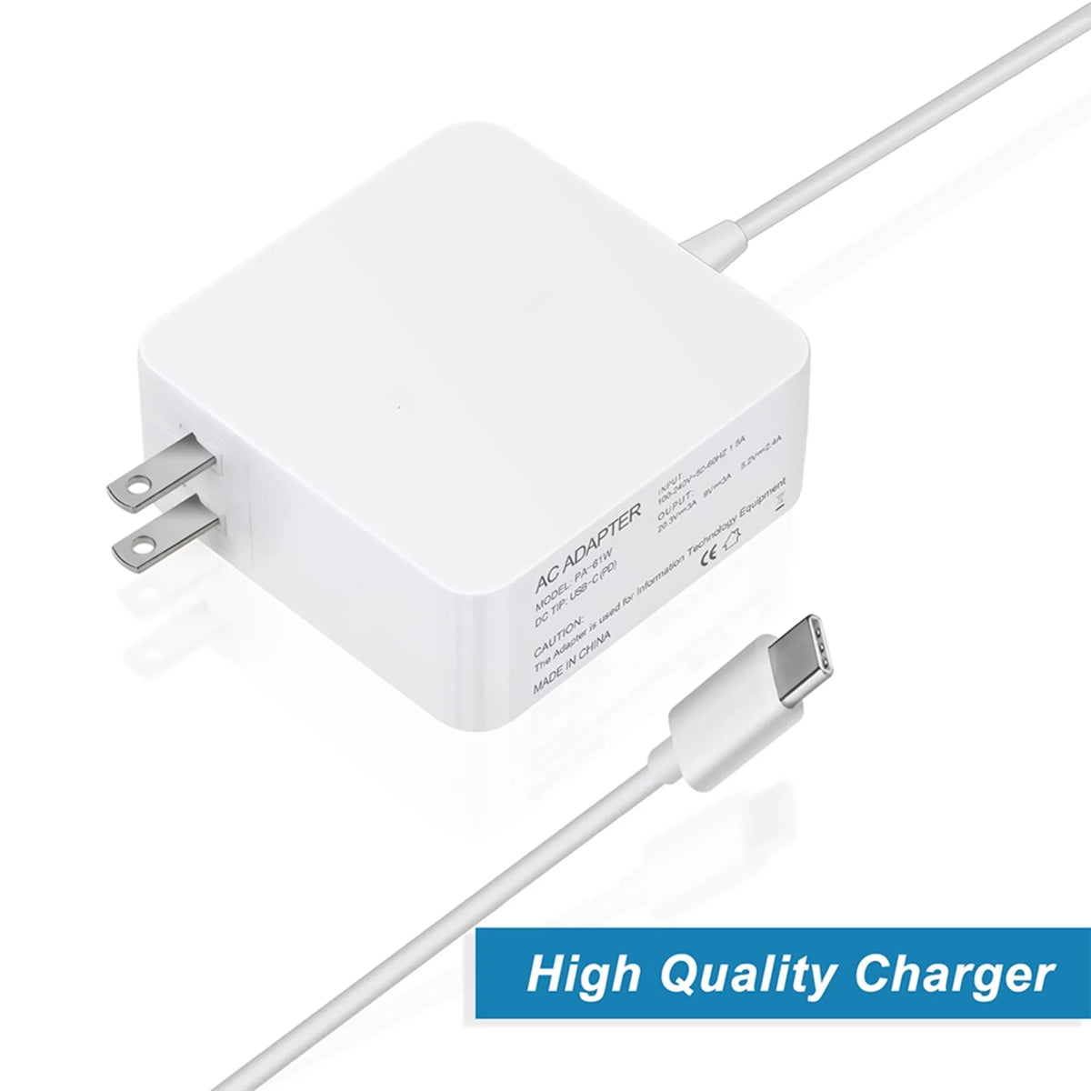 KONKIN BOO matching White 65W USB Type-C AC Adapter Charger Replacement for  XPS 13 7390 P82G003 2-in-1 Laptop PSU