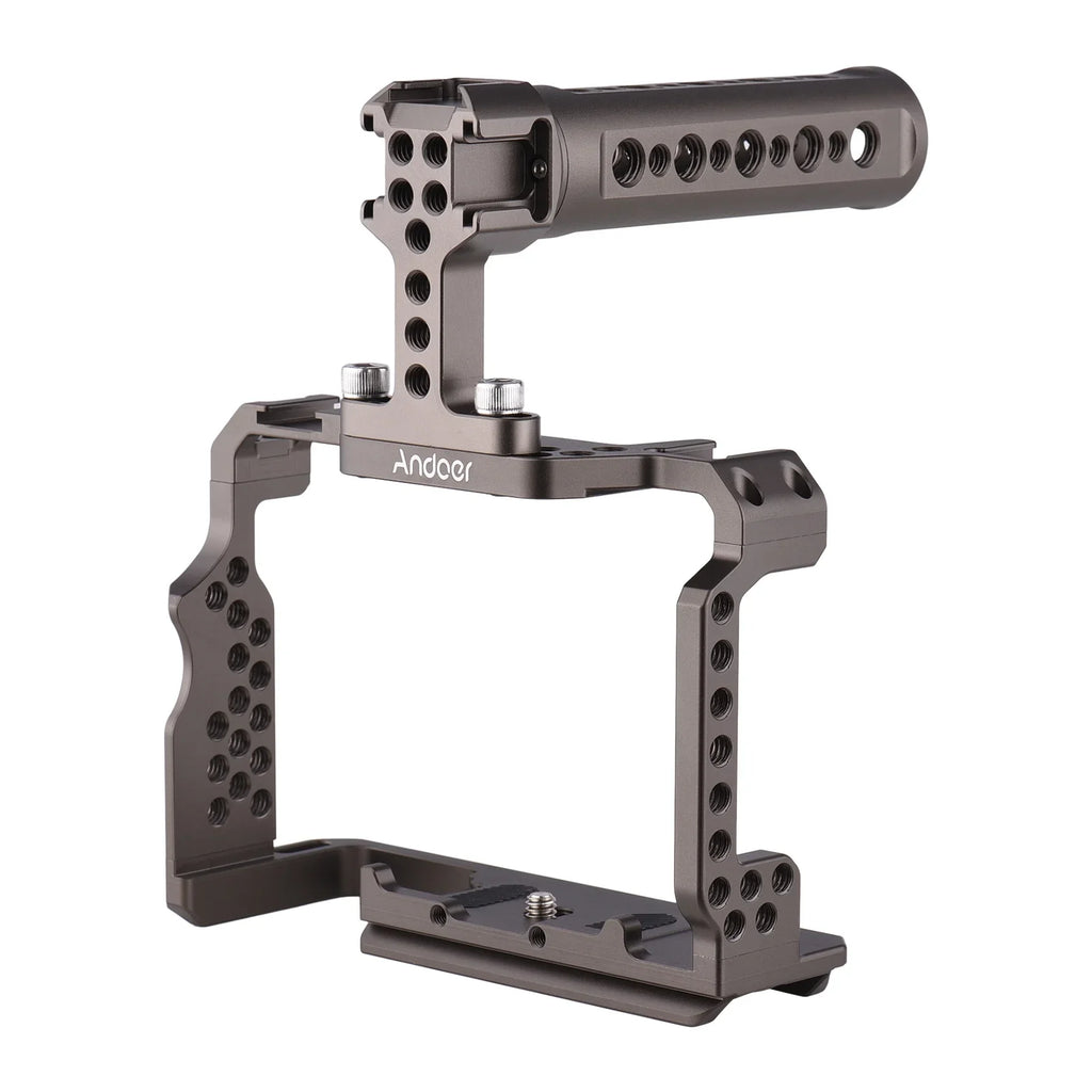 Andoer Aluminum Alloy Camera Cage Kit with Video Rig Handle Grip Replacement for  A7R III/ A7 II/ A7III
