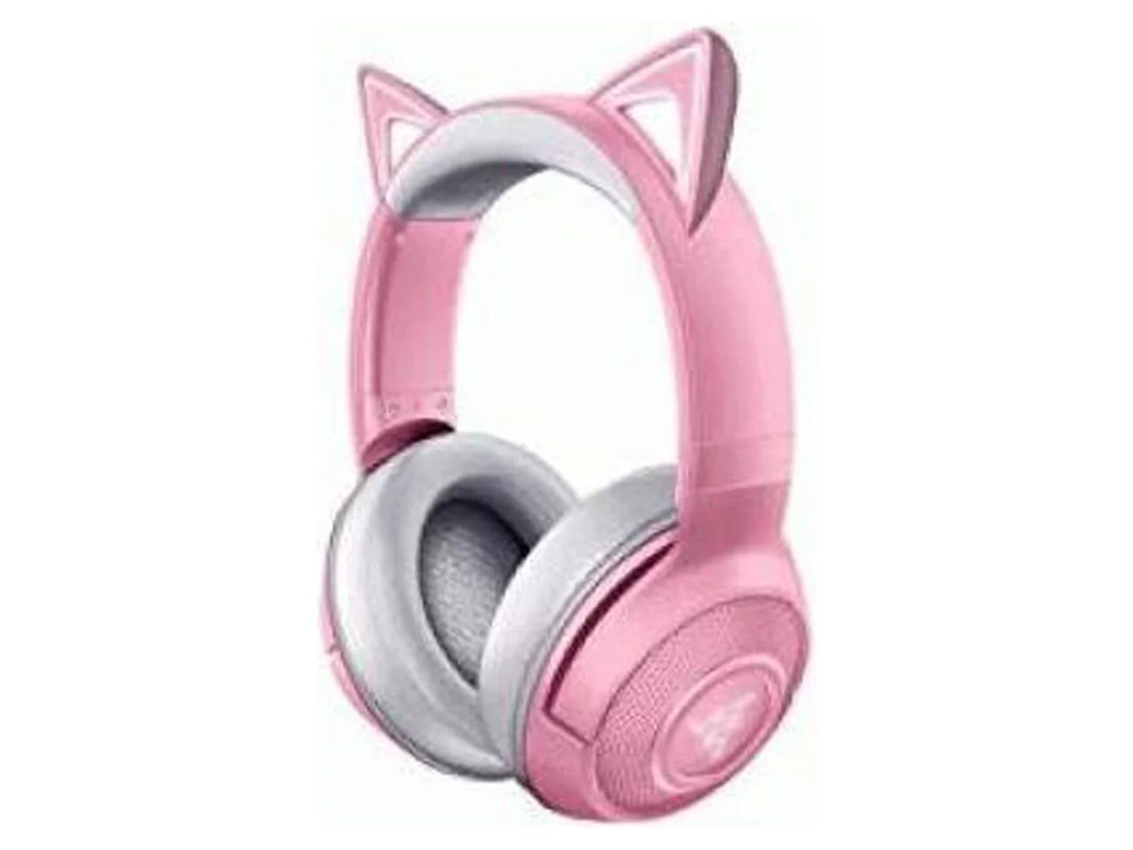 Kraken BT Kitty Edition: Bluetooth 5.0-40ms Low Latency Connection - Custom-Tuned 40mm Drivers - Beamforming Microphone - Powered by  Chroma - Quartz Pink