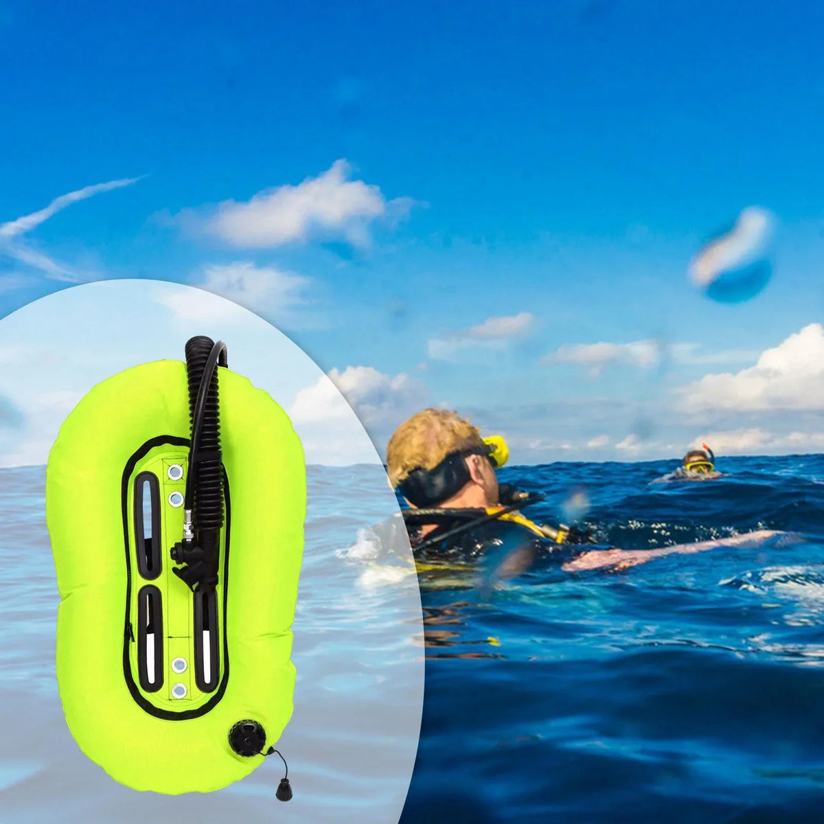 funtasica Scuba Diving Donut Wing Single Tank,BCD Buoyancy Compensator,Easy to Use,Durability Scuba BCD Set for Snorkeling Diving Adult Yellow