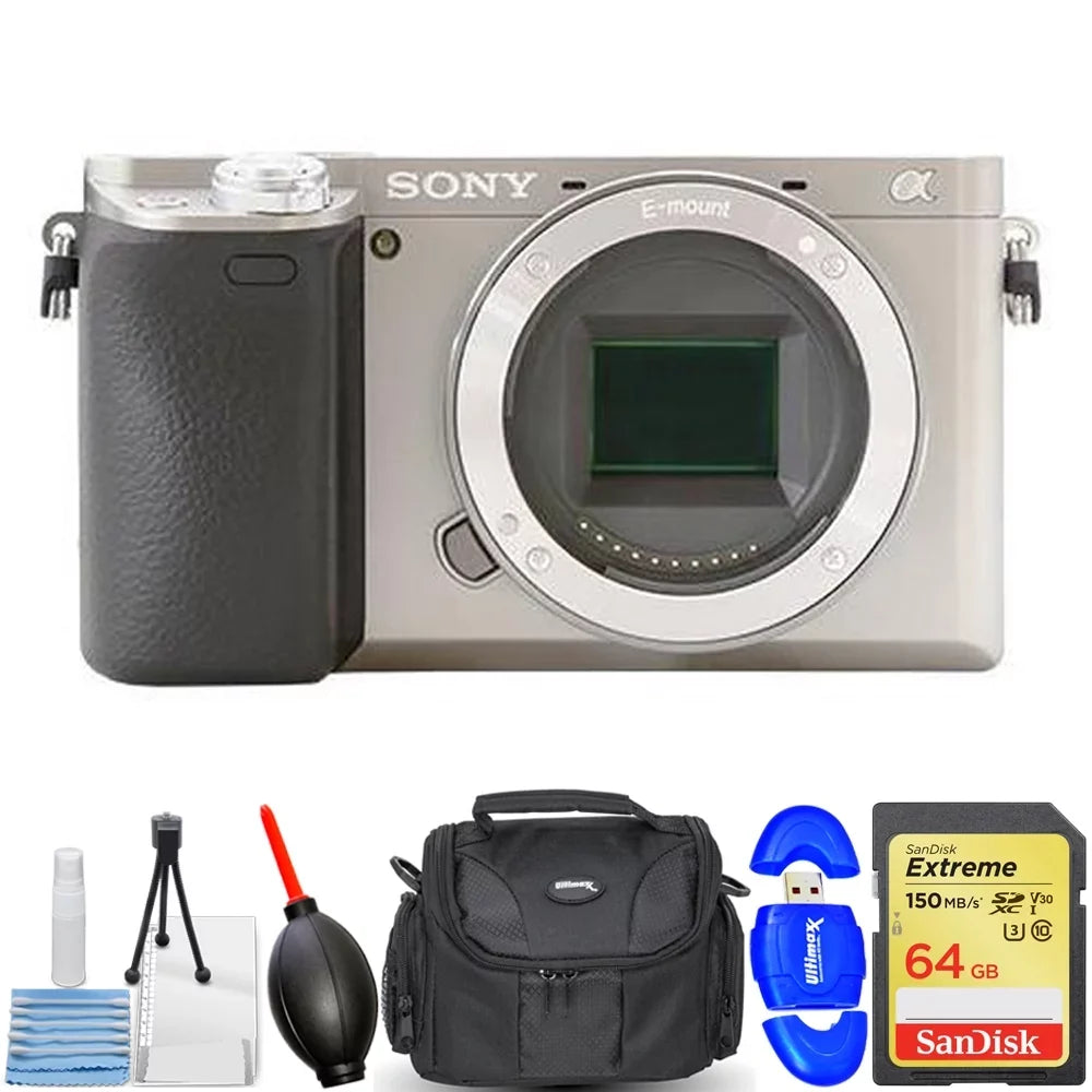 Alpha a6400 Mirrorless Digital Camera (Body Only Silver) - 7PC Accessory Kit