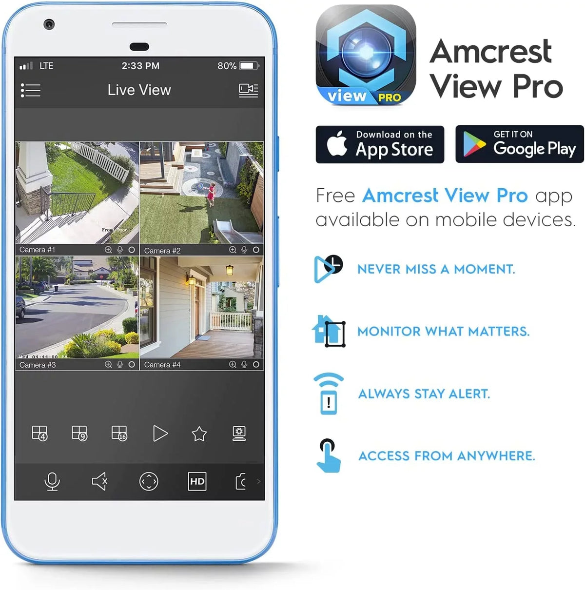 Amcrest 4K IP PoE AI Camera UltraHD 8MP Security Outdoor Camera, FOV 129°, 49ft Color Nightvision, Human & Vehicle Detection, IP67 Weatherproof, 4K (3840x2160) @15fps, Black, IP8M-2796EB-AI