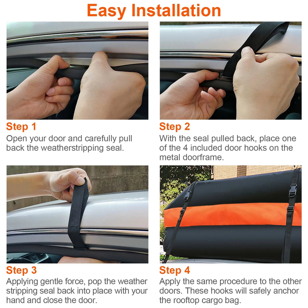 iMounTEK Car Rooftop Cargo Carrier Bag Large Travel Storage Bag 16 Cubic feet Waterproof Suv Luggage Storage Carriers Anti-Slip Mat Suit for All Vehicle, Black