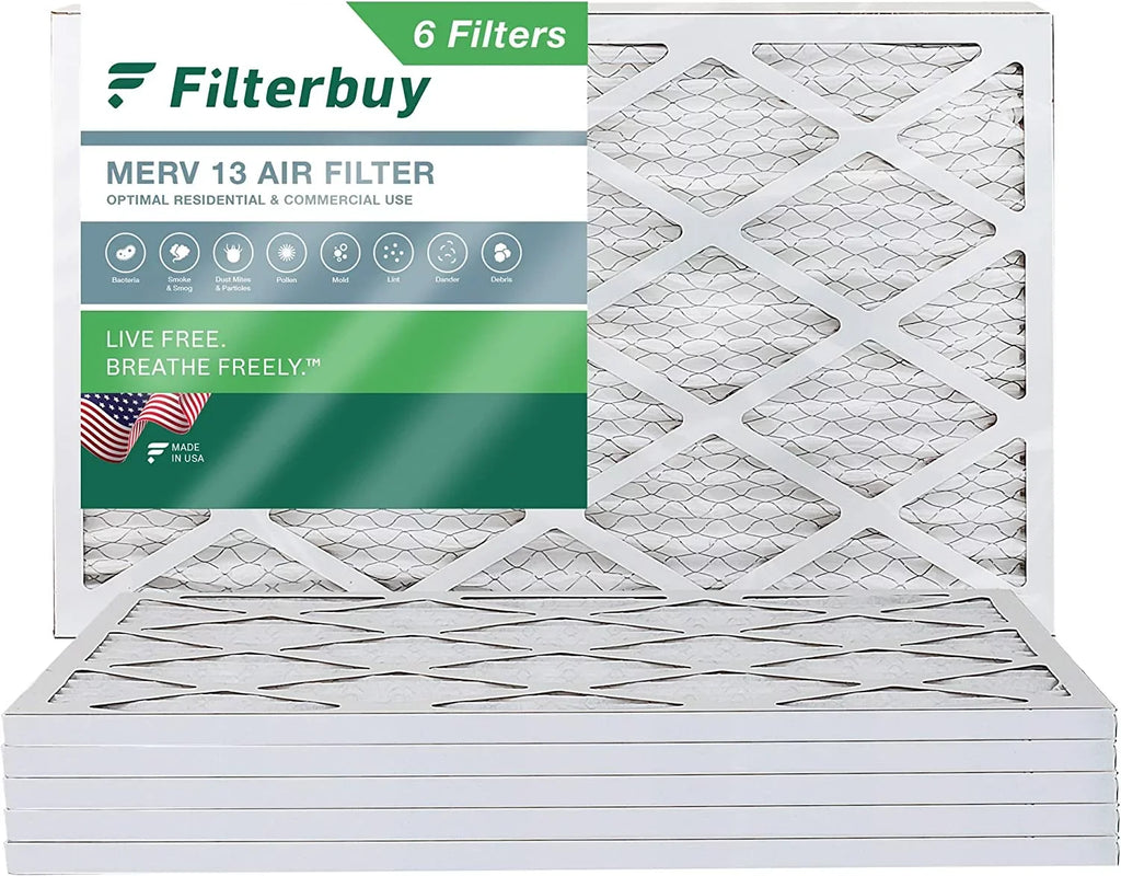 Filterbuy 12x36x1 MERV 13 Pleated HVAC AC Furnace Air Filters (6-Pack)