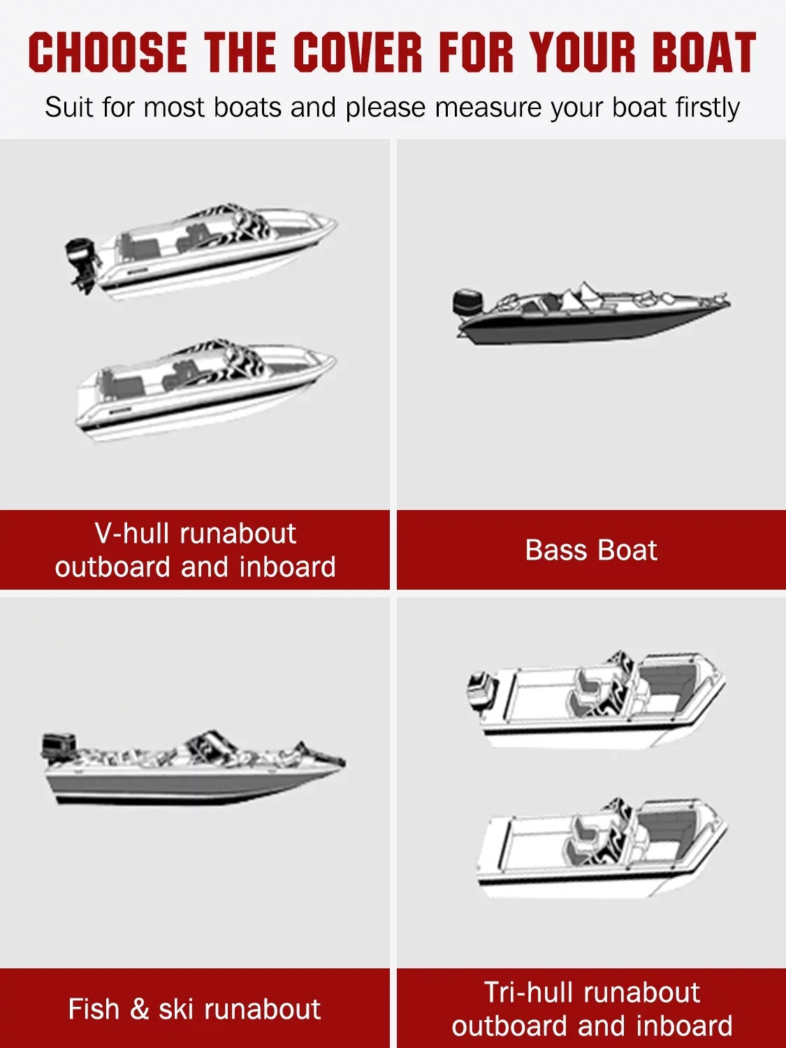 AngLink 17 - 19 ft Waterproof ship protector - 600D Heavy Duty Polyester Oxford Bass Runabout ship shield, Durable and Tear Proof, All atmospheric conditions Protection Fits V-Hull, TRI-Hull, Pro-Style | Beige