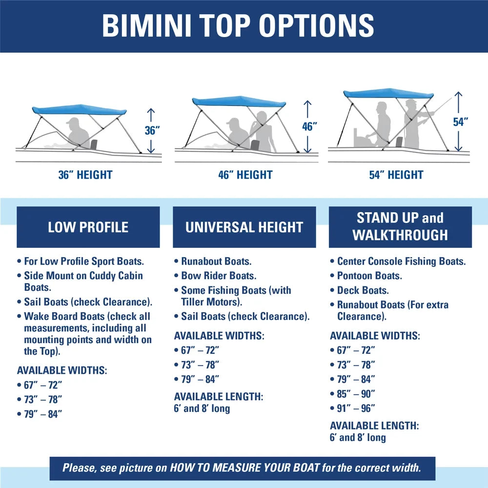 Long Gray. New Pontoon Bimini Top craft wrap 4 Bow 54" H 67" - 72" W 8 ft