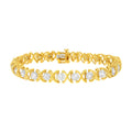 10K Yellow Gold Plated Sterling Silver 2ct TDW Diamond "XOXO" Bracelet (J-K, I1-I2)