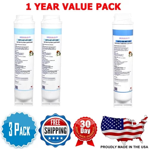 AFC Brand , aqua Filters , Model # AFC-G7-PF1200 , suitable with GE® PNRQ20FCC - 3 Filters - Made in U.S.A.