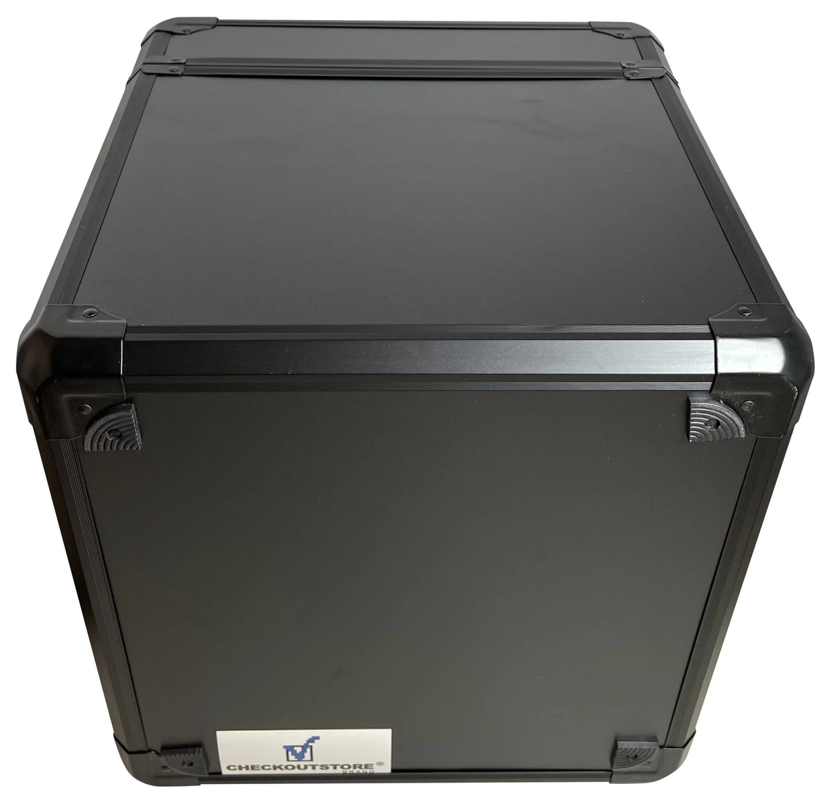 CheckOutStore Black Limited Aluminum 12" LP Vinyl Record Storage Box (Holds 100 Records)