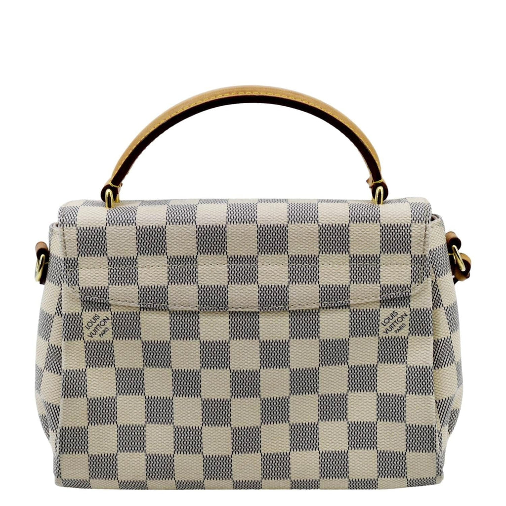 Pre-owned LOUIS VUITTON Croisette Damier Azur Satchel Crossbody Bag White