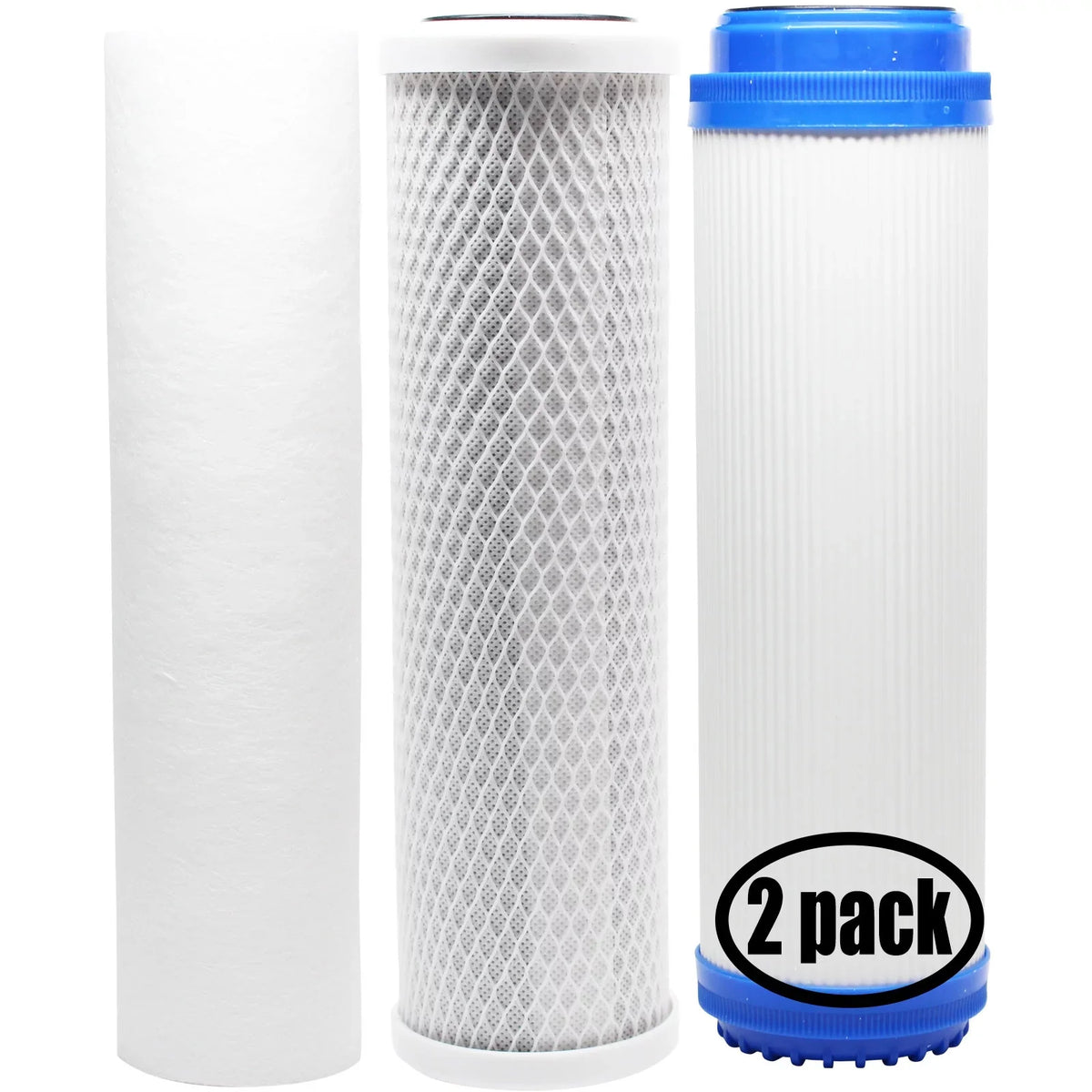2-Pack matching with Filter Kit for Pentek 158215 RO System - Includes Carbon Block Filter, PP Sediment Filter & GAC Filter - Denali Pure Brand