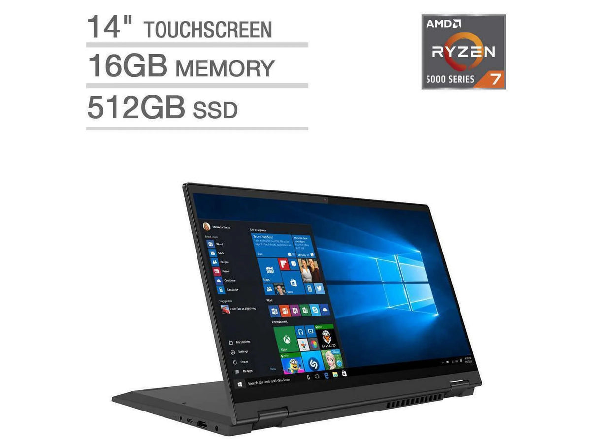 Pre-Owned  Flex 5 2-in-1 14" FHD TOUCH R7-5700U 16 512GB SSD 82HU002YUS (Refurbished: Good)