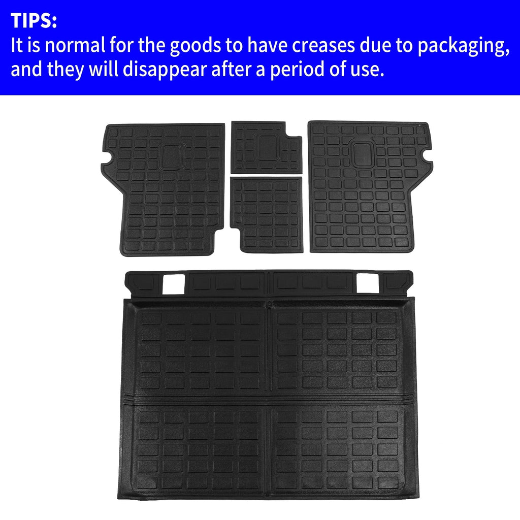 Fit 2010-2023  4Runner Trunk Mat Cargo Mat Cargo Liner Back Seat protector Protector 2022  4 Runner Accessories (Trunk Mat + Backrest Mats,Fit Without Sliding Tray)
