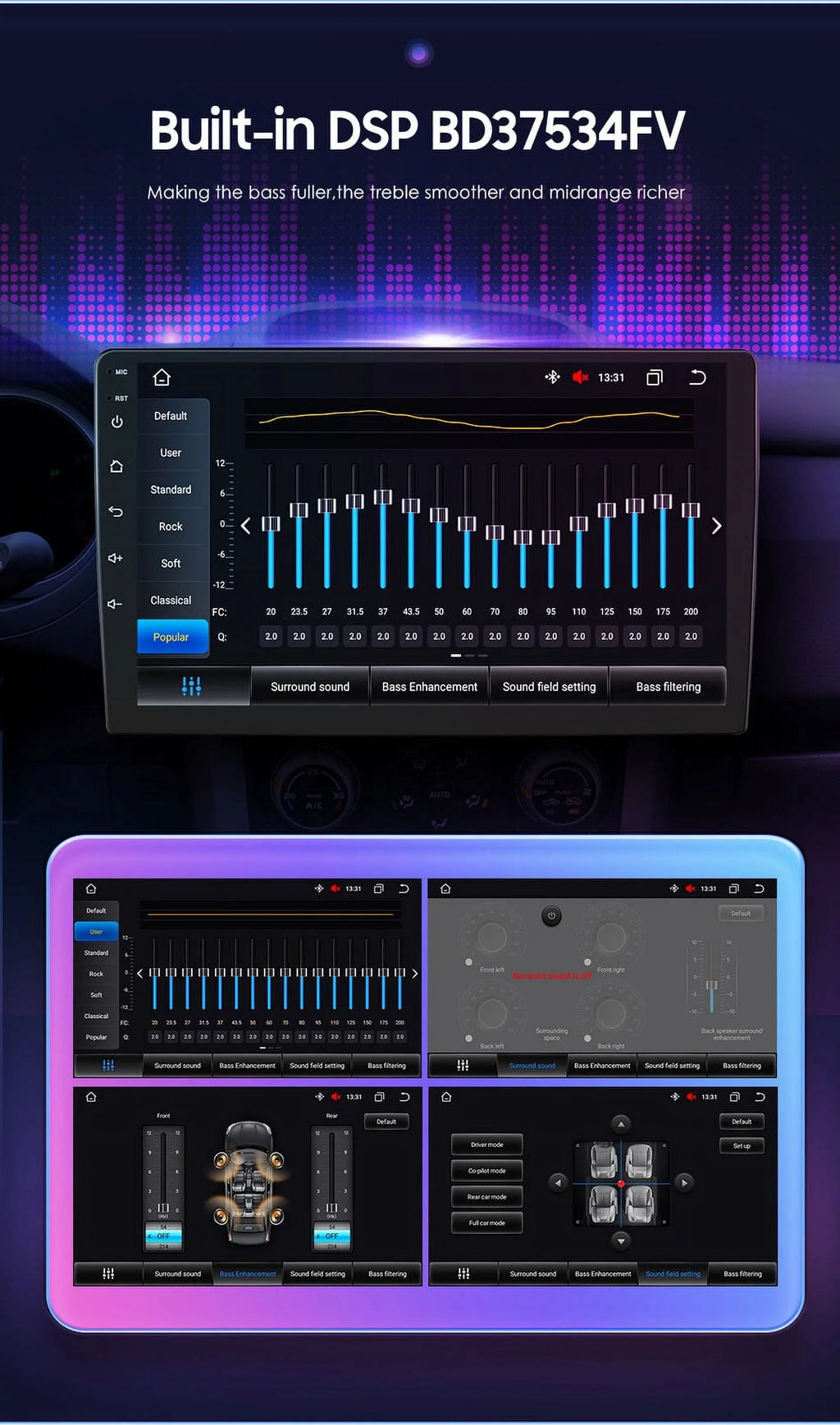 Android 12 Car Stereo Radio for  Tundra (07-13) Sequoia (08-17), 4+32GB GPS Navigation 10.1 Inch QLED Touchscreen Carplay/Android Auto DSP +AHD Camera