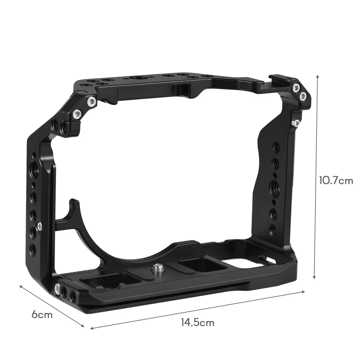 Andoer Cage Aluminum Alloy Video Cage with Cold Shoe Mounts Numerous 14 Inch Screw Holes Replacement for  A7IV/ A7M4/ A1/ A7R4/ A7S3