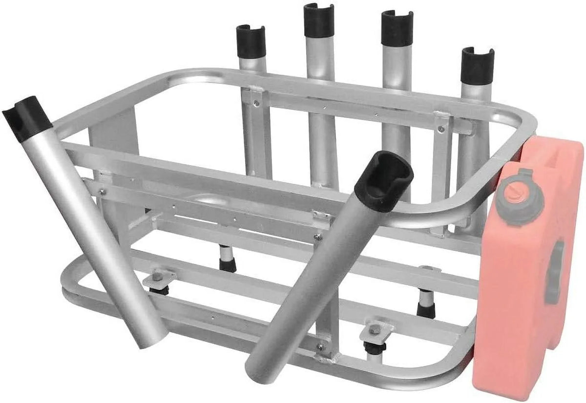 Aluminum Jet Ski PWC Fishing Rod Rack And Cooler Combo - suitable With Rotopax Fuel Can Mounts