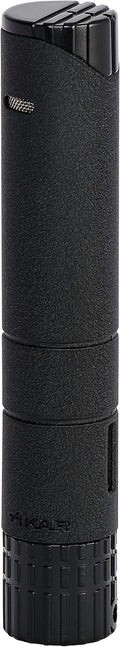 Xikar Turrim Cigar Lighter, Single Jet Flame, Piezo Ignition, Wrinkle Black