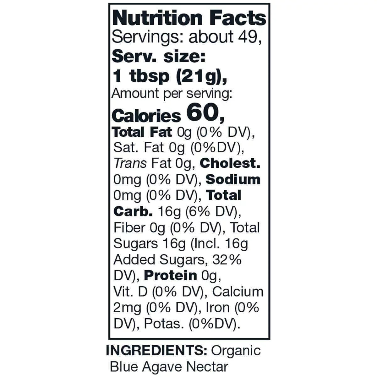 KS Organic Blue Agave, 36 oz, 2-count
