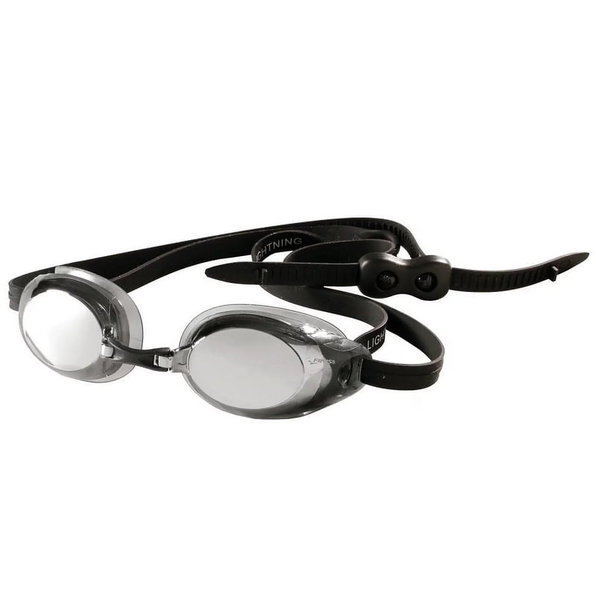 FINIS Lightning Goggles - Competitive Swim Goggles for Women and Men - Watertight Swimming Goggles with Adjustable Silicone Straps - Adult Swim Goggles with 4 Interchangeable Nose Pieces - Black/Smoke