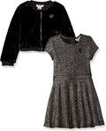 Juicy Couture Girls' Toddler 2 Pieces Dress Set, Gold Print/Black, 3T