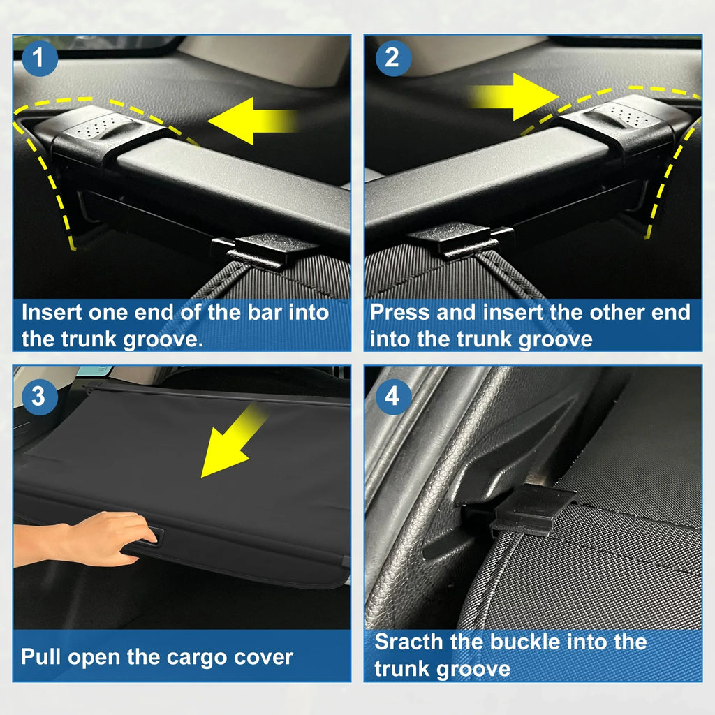 Retractable Cargo protector for  RAV4 2019-2023 Waterproof Non Slip Rear Trunk Shielding Shade Black