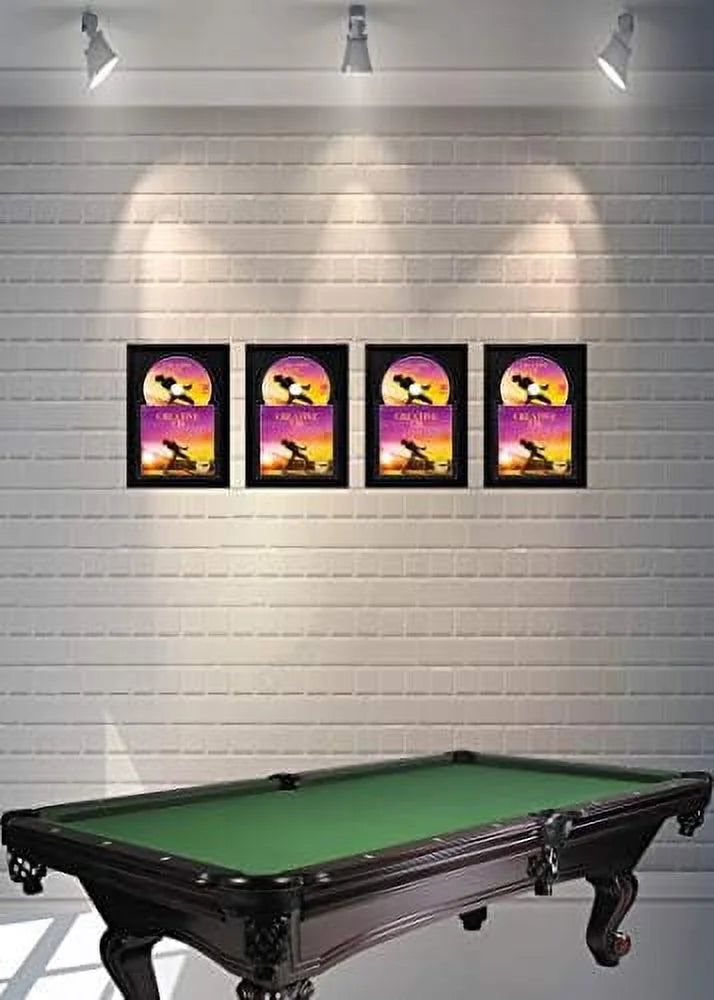 Disc Self Standing With Wall Hanger. X 12" Jukebox Music Frame Double Black-Black Matting Displays wrap Art And 4 7/8-Inch Dia