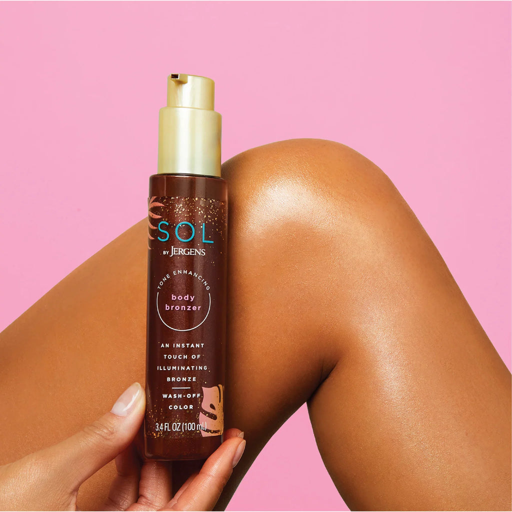 SOL by Jergens Self Tanner Body Bronzer,  Sunless Tanner For All Unique Skin Tones, 3.4 fl oz
