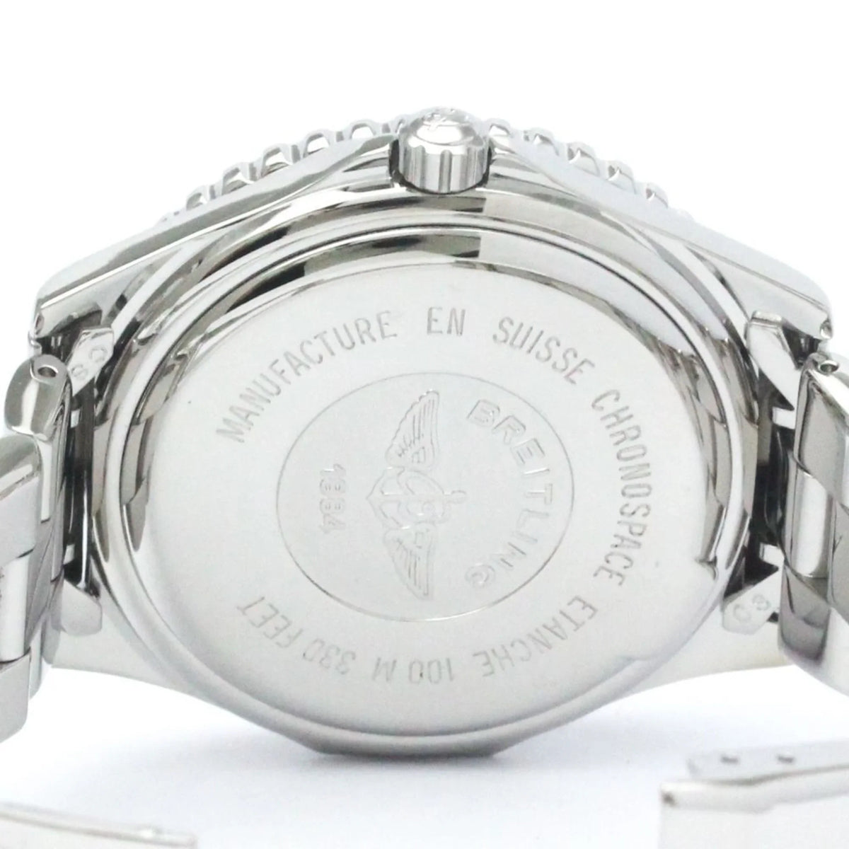 Pre-Owned Polished BREITLING Chronospace Steel Quartz Mens Watch A56012.1 BF563779 (Good)