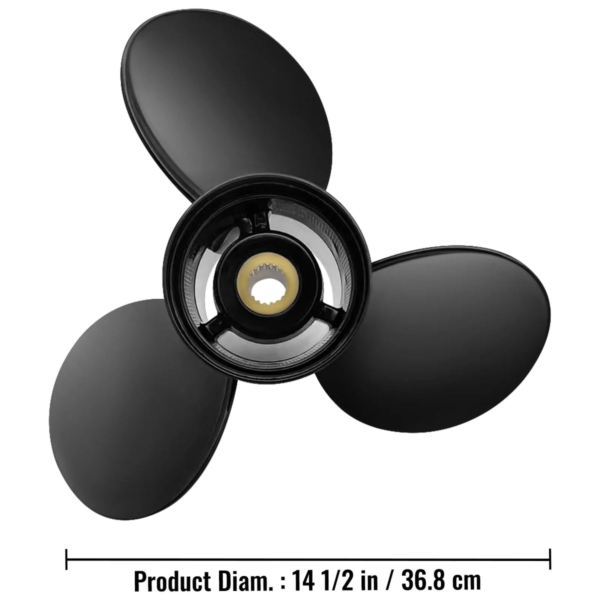 VEVOR Outboard Propeller, 3-Blade 14.5" x 19" craft Propeller, Replace for OEM 3817468, suitable with SX Sterndrives Outboard Volvo Penta Engine, Right-handed Aluminium Propeller & 19 Spline Teeth