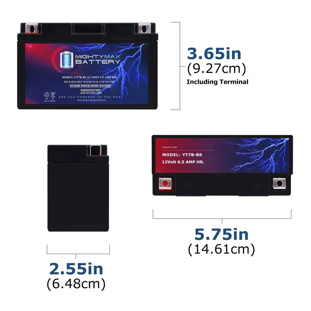 YT7B-BS 12V 6.5AH Replacement Battery suitable with Shotgun YT7B-BS