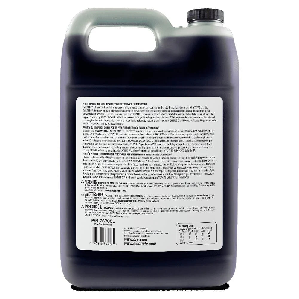 Evinrude Johnson Outboard Premium Mineral 2-Stroke Engine Oil, 1 Gallon