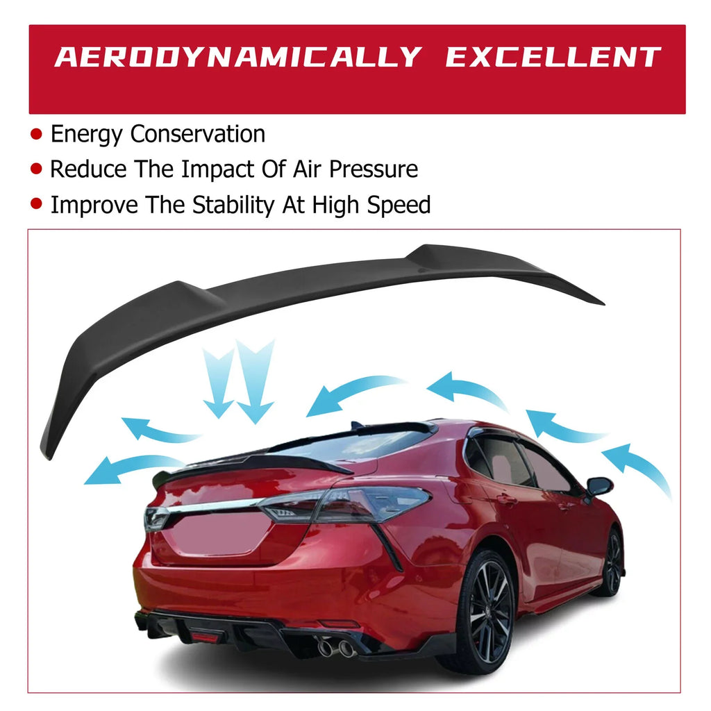 Kojem Rear Trunk Spoiler Lid Wing for 2018-2021  Camry SE XSE LE XLE M4 Style 19 20 Glossy Black